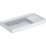 Geberit ONE Waschtisch 90 cm, Abgang horizontal, ohne Hahnloch, ohne Überlauf, Ablage rechts