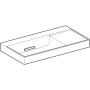 Geberit ONE Waschtisch 90 cm, Abgang horizontal, ohne Hahnloch, ohne Überlauf, Ablage rechts - Detailansicht