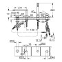 GROHE Plus 4-Loch Einhand-Wannenkombination - technische Ansicht