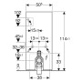 Geberit Monolith Plus Sanitärmodul für Stand-WC, 101 cm, Frontverkleidung aus Steinzeug - technische Ansicht