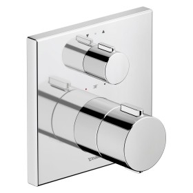 Ensemble de robinetterie thermostatique encastrée Duravit, thermostat, 2 consommateurs, carré