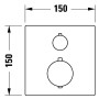 Set di rubinetteria termostatica a incasso Duravit, termostato, 2 consumatori, quadrato - vista tecnica