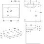 Geberit iCon Light Waschtisch 60 cm ohne Hahnloch, ohne Überlauf - technische Ansicht