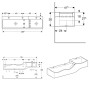 Geberit 3Bambini Spiel- und Waschlandschaft mit 3 Waschplätzen, Version links - technische Ansicht