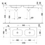 Duravit Sivida Doppelwaschtisch 129 cm - Produktansicht