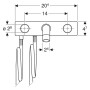 Geberit ONE Waschtischarmatur rundes Design, Wandmontage, für UP-Funktionsbox - technische Ansicht
