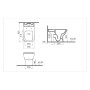 VitrA Integra Square Stand-WC-Kombi Tiefspüler spülrandlos VitrA Flush 2.0 - technische Ansicht