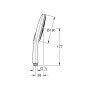 GROHE Rainshower SmartActive 130 Cube Handbrause mit 3 Strahlarten - Produktansicht