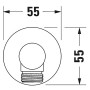 Raccord mural Duravit sans support de douche avec rosace ronde - vue technique