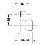Set di rubinetteria termostatica a incasso Duravit, termostato, 1 consumatore, quadrato - vista dettagliata