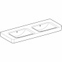 Geberit Renova Plan Doppelwaschtisch 130 cm ohne Hahnloch, mit Überlauf - Detailansicht