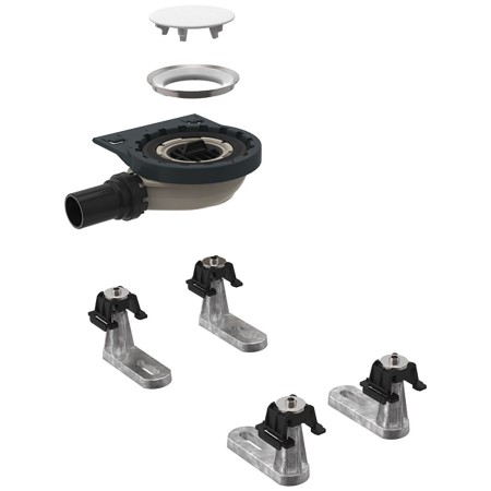 Kit di costruzione Geberit per piatto doccia Setaplano, altezza dell'acqua di tenuta 3 cm, con 4 piedi