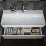 Lavabo LAUFEN Val, encastrable 95 x 42 cm, avec 2 trous de robinet, avec trop-plein - vue technique