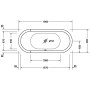 Duravit Starck Oval Whirlwanne 180 x 80 cm freistehend mit Combi-System E, zwei Rückenschrägen - Detailansicht