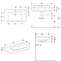 Geberit Renova Plan Waschtisch 90 cm mit Ablagefläche, Hahnloch mittig, ohne Überlauf - technische Ansicht