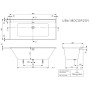 Villeroy & Boch Collaro Duo Badewanne rechteckig 180 x 80 cm - technische Ansicht