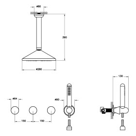 VitrA Liquid Duschsystem mit Duschkopf und Handbrause