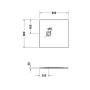 Piatto doccia Duravit Sustano 80 x 80 cm - vista tecnica