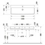 Duravit Qatego Waschtisch 120 x 47 cm geschliffen, ohne Hahnloch - Detailansicht