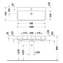 Duravit Qatego Waschtisch 100 x 47 cm geschliffen, ohne Hahnloch, mit HygieneGlace - Detailansicht