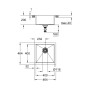 Évier en acier inoxydable GROHE K700 46,4 x 46,4 cm - vue détaillée