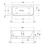 Duravit Qatego Rechteck-Whirlwanne mit Air-System 180 x 80 cm, Vorwandversion - Detailansicht