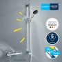 Ensemble de douche thermostatique GROHE Precision Start 1/2" avec barre de douche 90 cm - vue technique