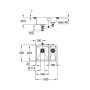 Évier en acier inoxydable GROHE K700 59,5 x 45 cm avec 1,5 bac, pour installation à gauche - vue détaillée