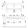 Duravit Qatego Waschtisch 120 x 47 cm geschliffen, ohne Hahnloch, mit HygieneGlace - Detailansicht