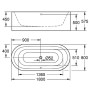 GROHE Essence freistehende Badewanne 180 x 80 cm, mit Überlauf - Detailansicht