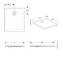 Piatto doccia rettangolare Geberit Nemea 90 x 100 cm - vista tecnica