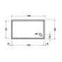 Piatto doccia rettangolare Duravit Starck Slimline 140 x 80 cm con Antislip - vista dettagliata