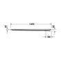 Piatto doccia rettangolare Duravit Starck Slimline 140 x 80 cm con Antislip - vista tecnica