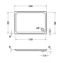 Piatto doccia rettangolare Duravit D-Code 130 x 90 cm con Antiscivolo - vista tecnica