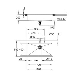 GROHE K800 Edelstahl-Einbauspüle 84,6 x 51 cm