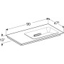 Geberit ONE Möbelwaschtisch 90 cm, Abgang horizontal, ohne Hahnloch, ohne Überlauf, Ablage links - Detailansicht