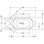 Duravit D-Code Sechseck Whirlwanne 190 x 90 cm mit Jet Project - Detailansicht