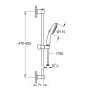Ensemble de barre de douche GROHE Vitalio Start 110 60 cm avec 2 types de jets - photo produit