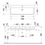Duravit Qatego Waschtisch 120 x 47 cm, 2x 1 Hahnloch, mit HygieneGlace - Detailansicht