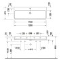 Duravit Qatego Waschtisch 120 x 47 cm geschliffen, 2x 1 Hahnloch - Detailansicht