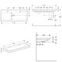 Geberit iCon Light Waschtisch 120 cm mit 2 Hahnlöchern, ohne Überlauf - technische Ansicht