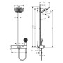 hansgrohe Pulsify Showerpipe 260 2 Strahlarten EcoSmart, mit Shower Tablet Select 400 - Detailansicht