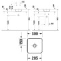 Duravit Sivida Aufsatzbecken eckig 30 cm - technische Ansicht