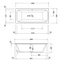 Duravit Qatego Rechteck-Whirlwanne mit Combi-System L 180 x 80 cm, Einbauversion - Detailansicht