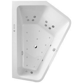 Baignoire d'angle à remous Duravit Paiova 5 coins 190 x 140 cm avec système Combi E, coin droit