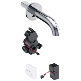 Robinetterie de lavabo Geberit Piave à montage mural, alimentation électrique, pour boîte de fonction UP