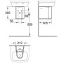 Colonnette demi-colonne GROHE Euro en céramique pour lavabo 45 cm - vue technique
