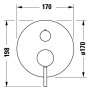 Duravit Circle Einhebel-Brausemischer Unterputz - technische Ansicht