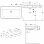 Geberit Renova Plan Waschtisch 85 cm ohne Hahnloch, ohne Überlauf - technische Ansicht
