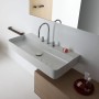Lavabo LAUFEN Val, encastrable 75 x 42 cm, avec 1 trou de robinet, avec trop-plein - vue technique